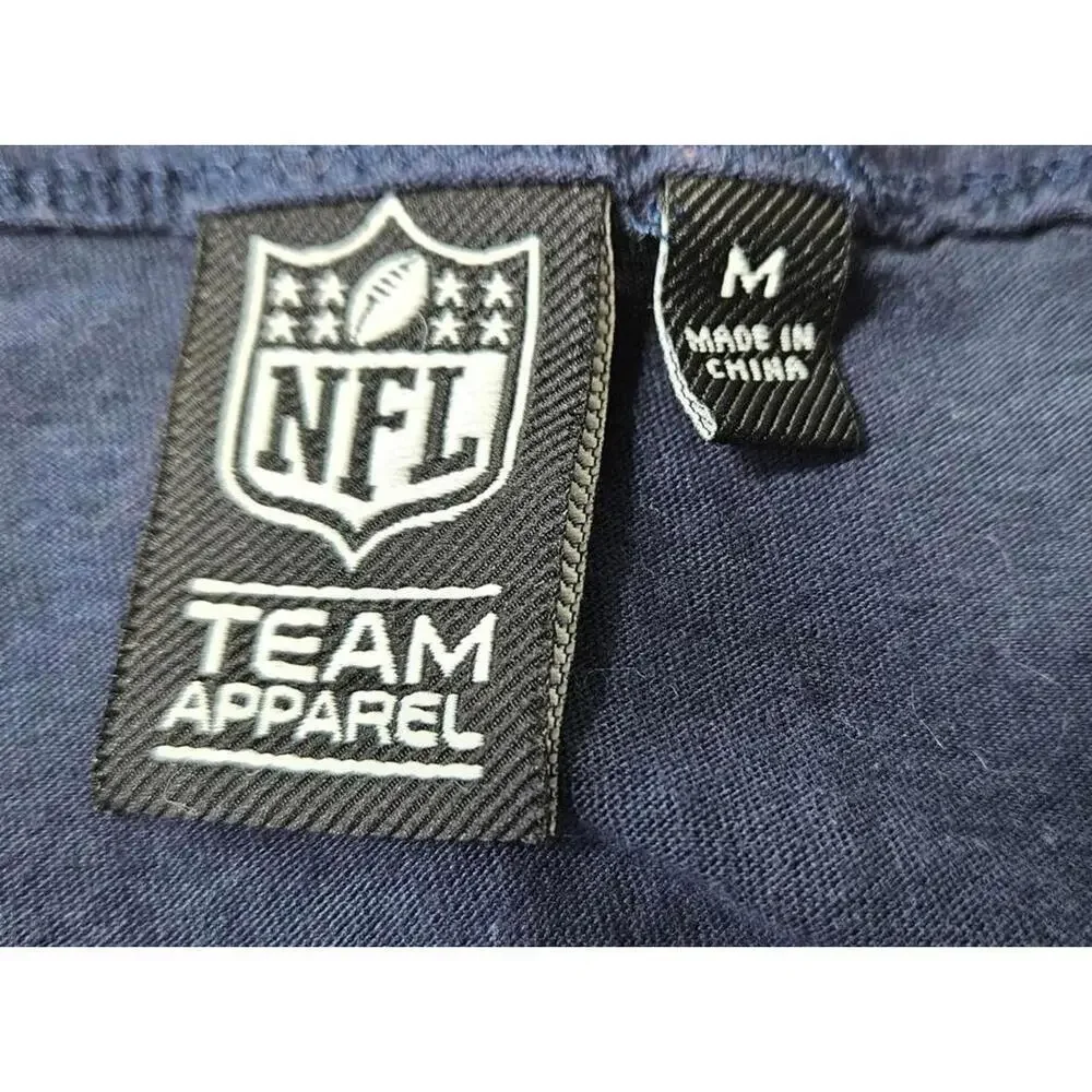 NFL Team Apparel Denver Broncos Men's T-Shirt Navy‎ Blue/Orange - Size M